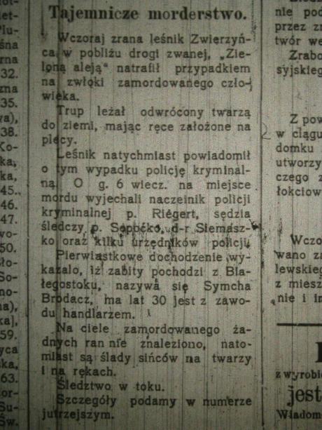 99 lat temu Dziennik Białostocki donosił: