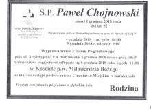 Nekrolog - Śp. Paweł Chojnowski