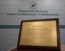 Podziękowanie Dyrektorowi RDLP w Białymstoku